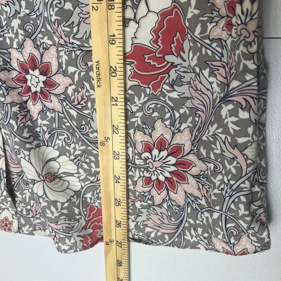 Lands' End Floral Button Up Shirt No Iron Supima Cotton Top Gray Pink 14T Tall - Picture 8 of 13